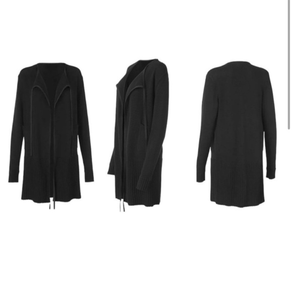 CAbi ATC Offhand Cardigan Style #5827 Black Long Sweater Medium - Picture 9 of 9